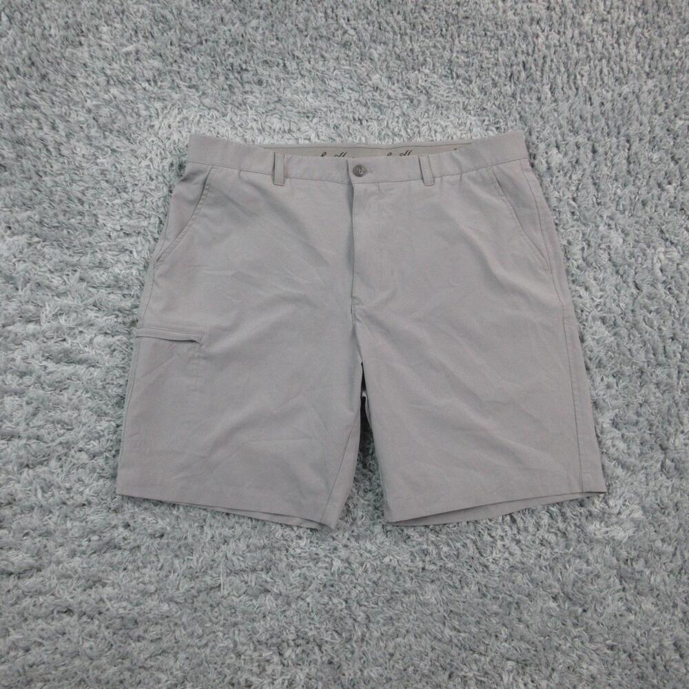 Ben Hogan Shorts Mens 36 Gray Performance Golf Stretch Flat Front Chino 36x8*